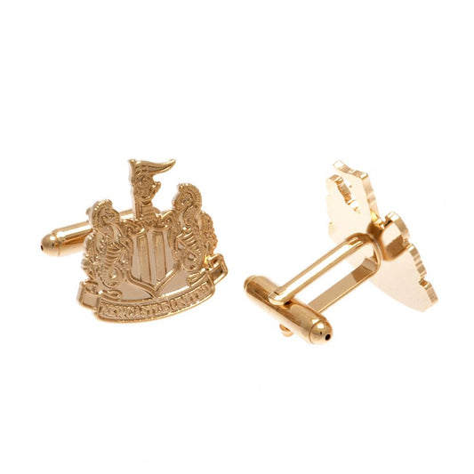 Gold Plated crest shaped cufflinks, Featuring a highly detailed formed Newcastle crest