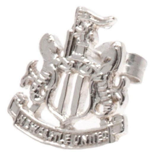 Highly detailed sterling silver shaped earring, Featuring the Newcastle crest on an earring stud