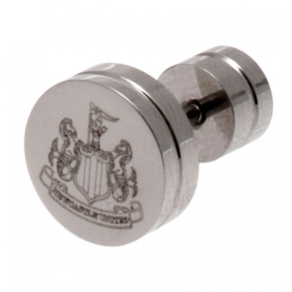 Stud earring with a detailed laser print, Features the Newcastle crest on a screw back fixing