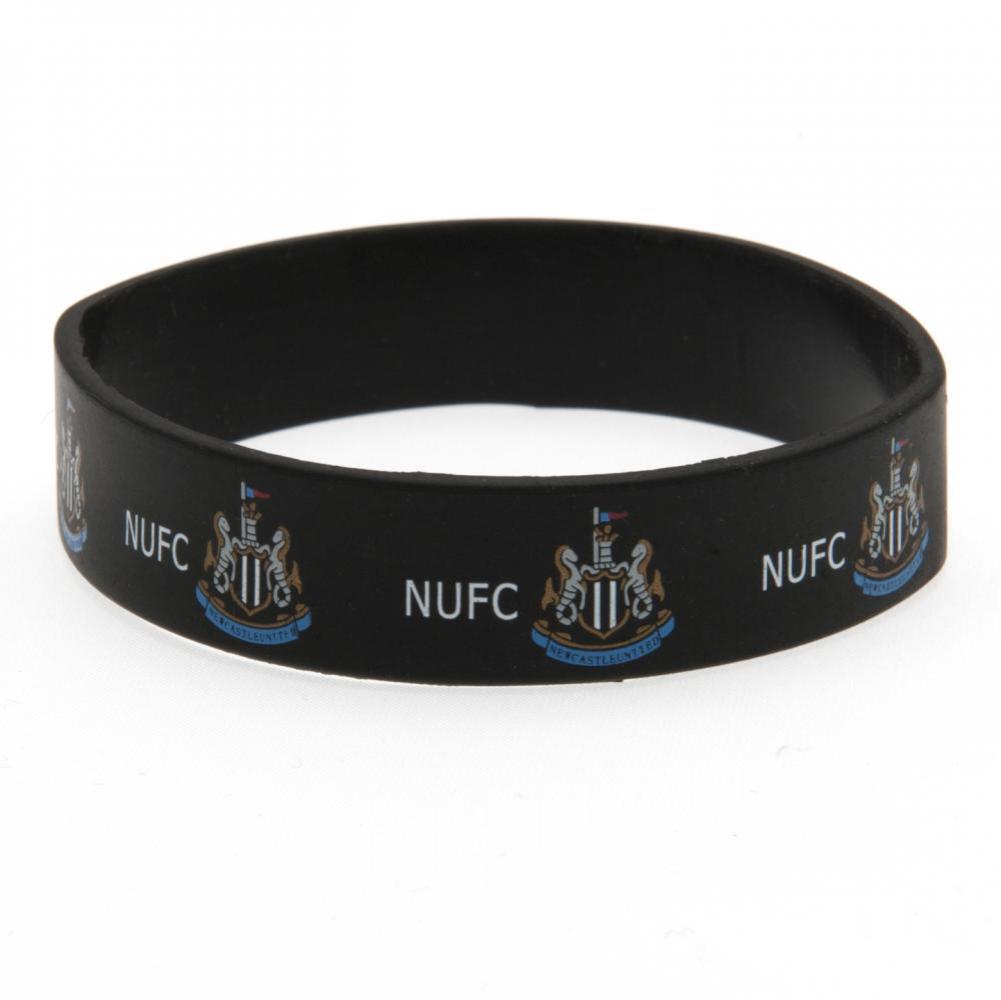 Black silicone rubber wristband, Features NUFC text and full colour club crest