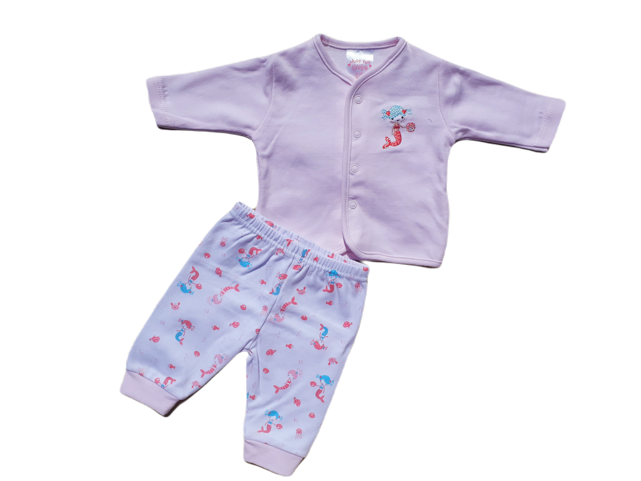 Baby Girls Pink Mermaid theme 7 piece Layette set