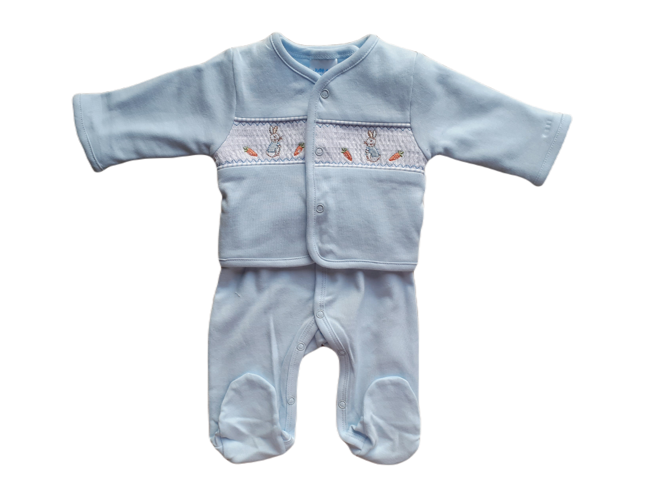 Blue Bunny Babygrow & Smocked jacket set