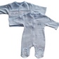 Blue Car Babygrow & Smocked Jacket set