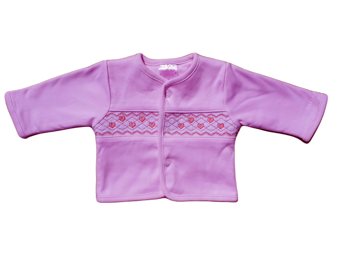 Pink Hearts Babygrow & smocked jacket set