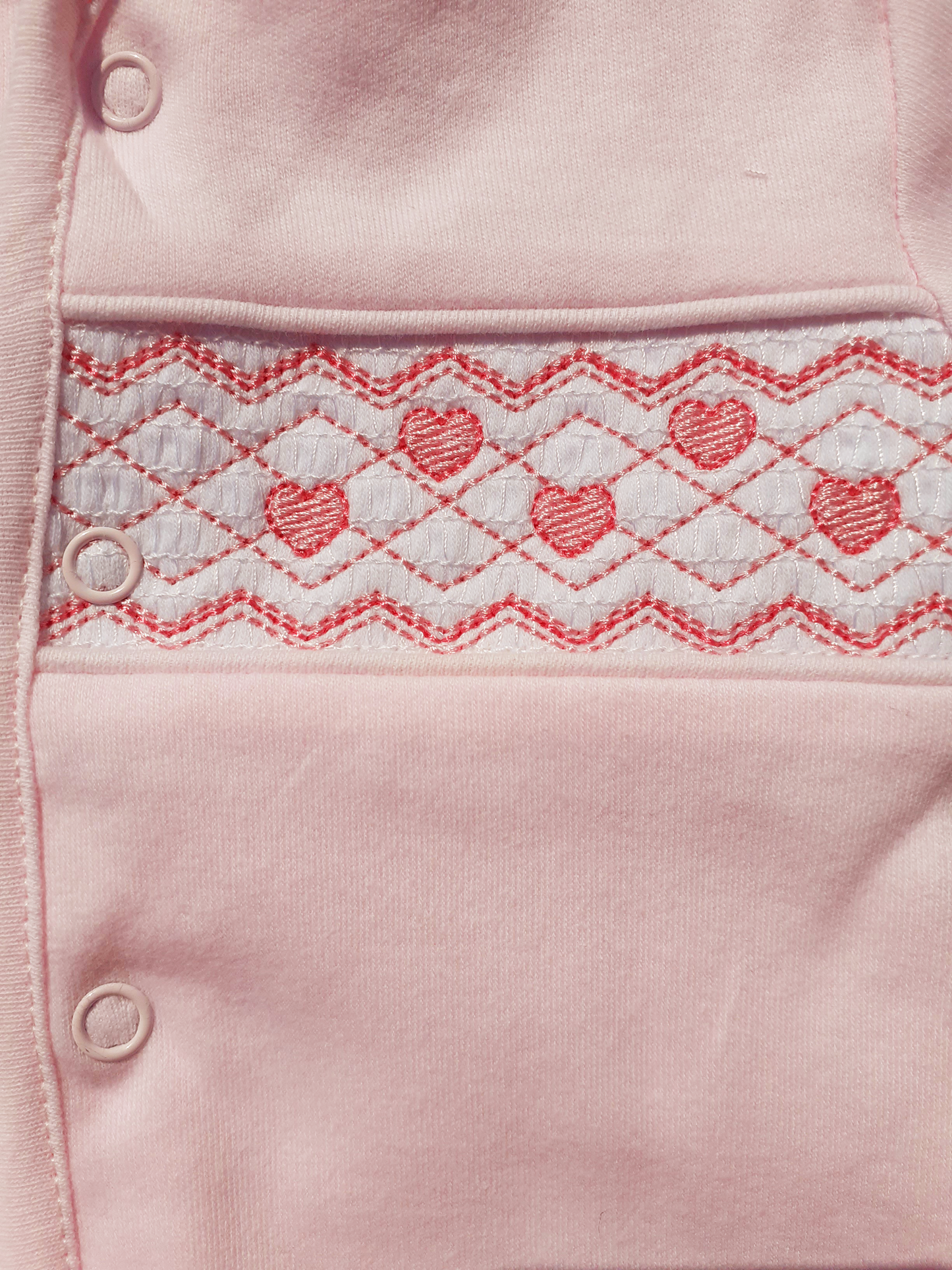 Pink Hearts Babygrow & smocked jacket set