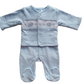 Blue Crown & Stars Babygrow & Smocked jacket set