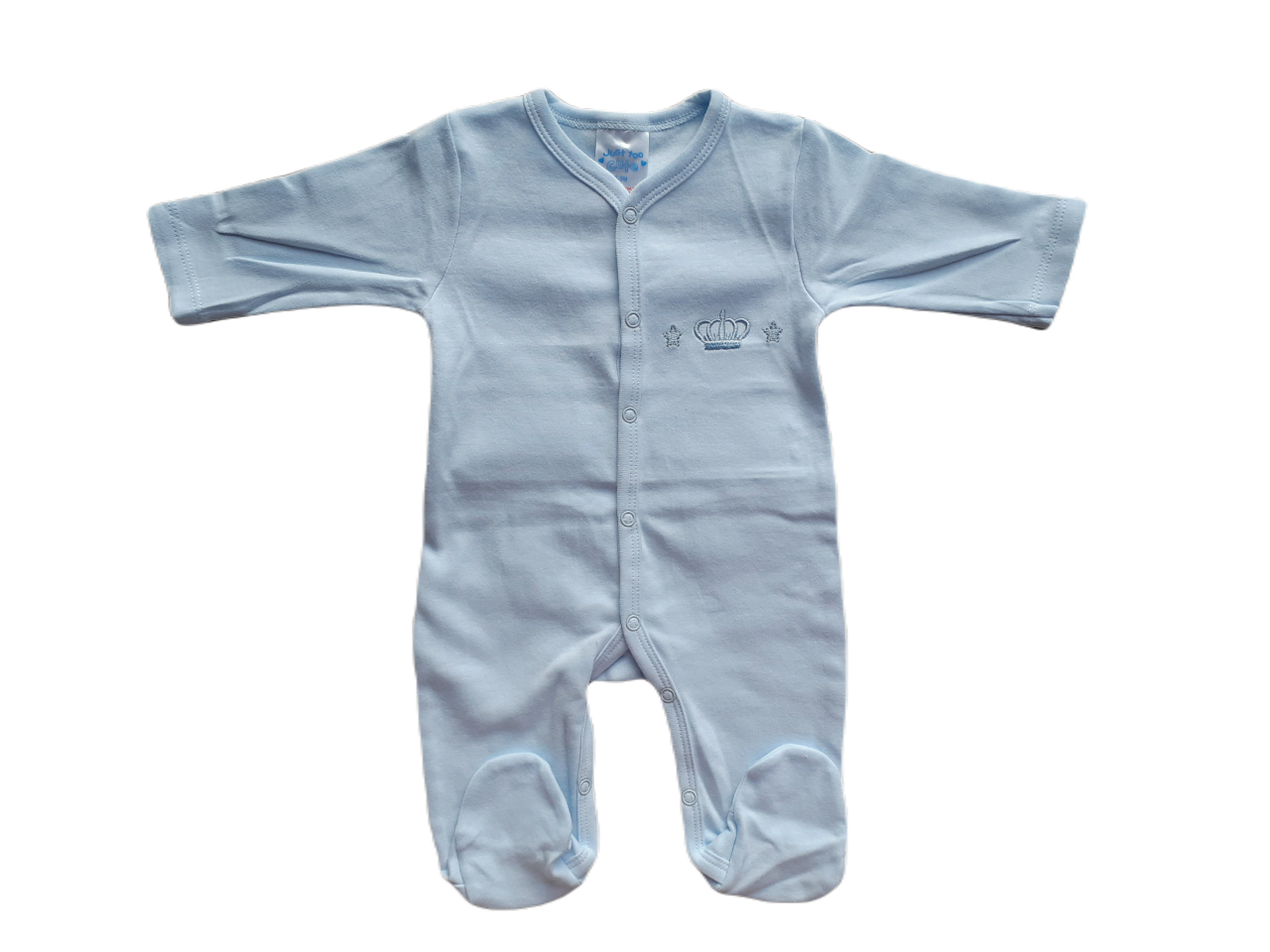 Blue Crown & Stars Babygrow & Smocked jacket set