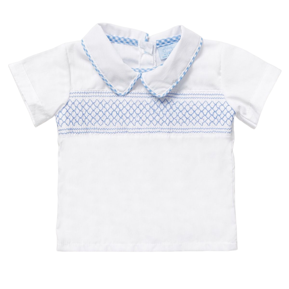 Baby Boy Gingham shorts with braces and shirt set