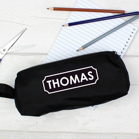 Black personalised Pencil Case By Sweetlea Gifts