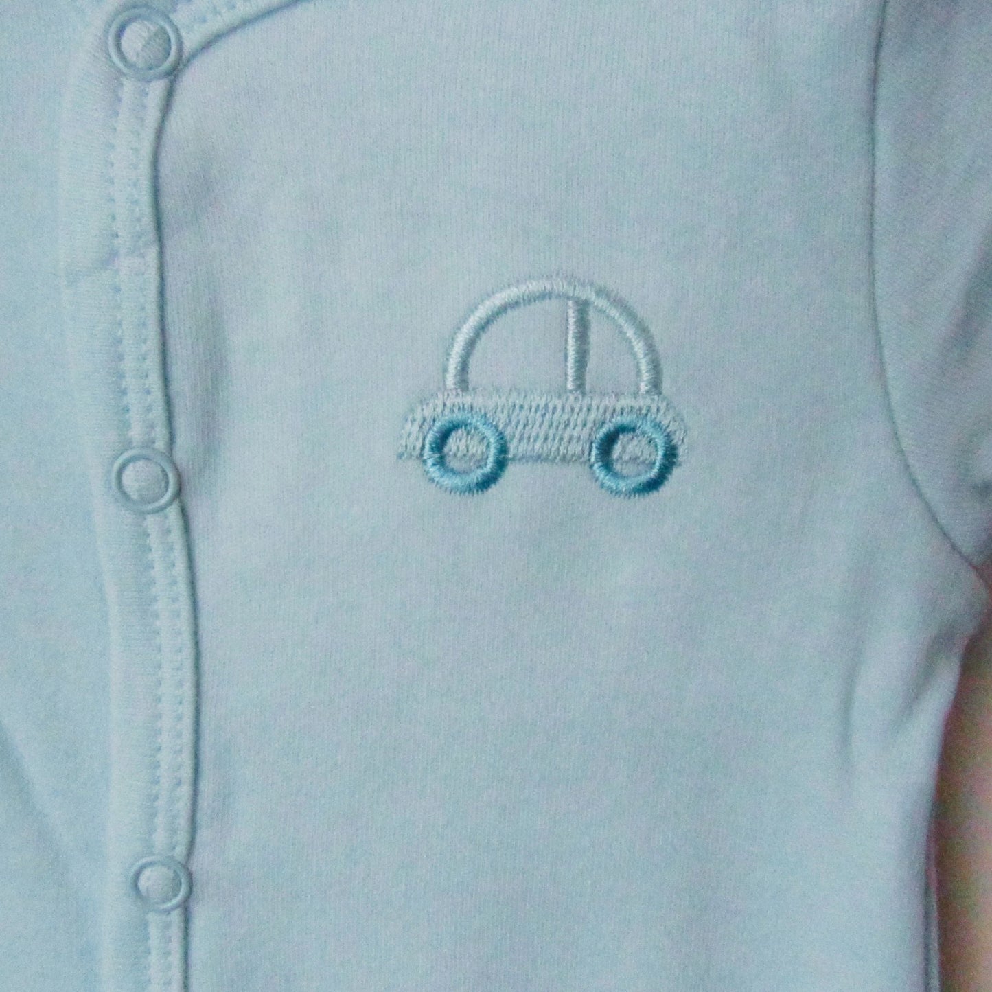 Blue Car Babygrow & Smocked Jacket set