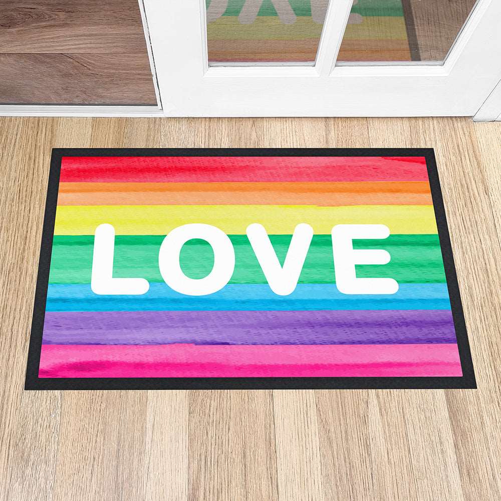 Colourful Rainbow design Personalised Doormat