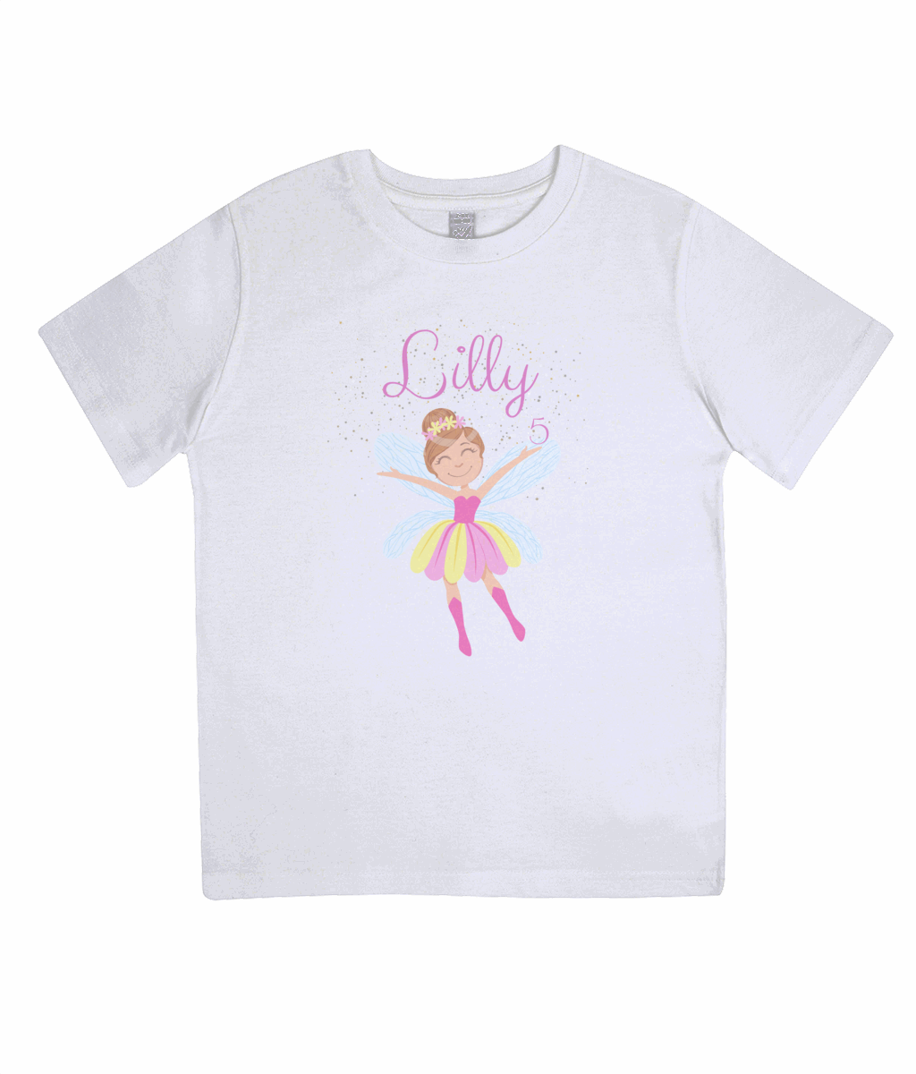 Girls fairy princess personalised Birthday T-shirt By Sweetlea Gifts