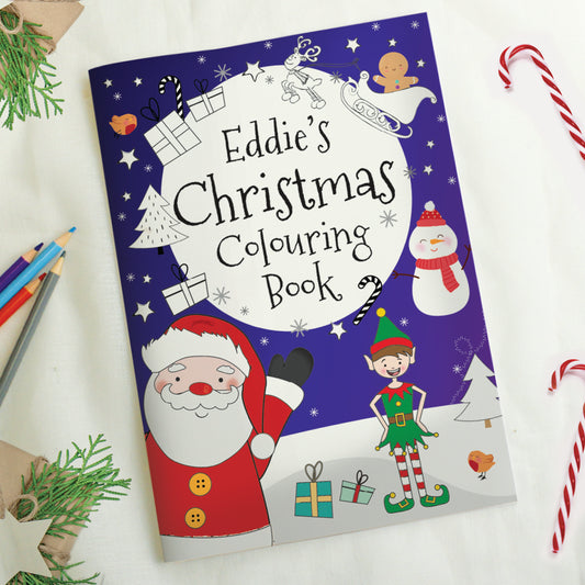 Personalised Christmas elf colouring book