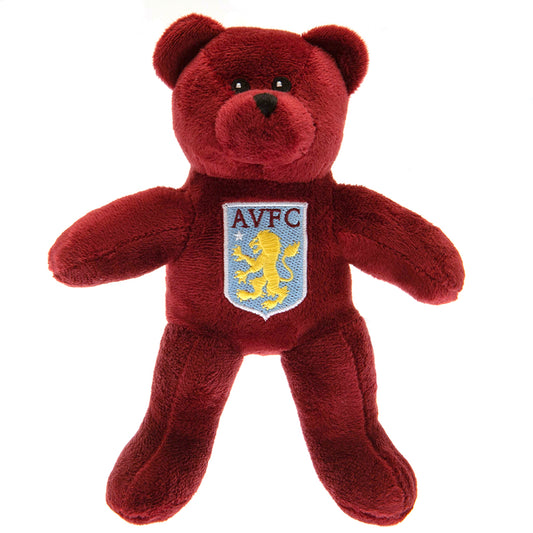 Soft to touch claret plush bear, With stitched features and a large woven crest