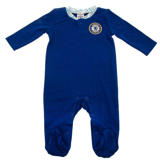 This long sleeved baby sleepsuit features the famous royal blue colours of Chelsea