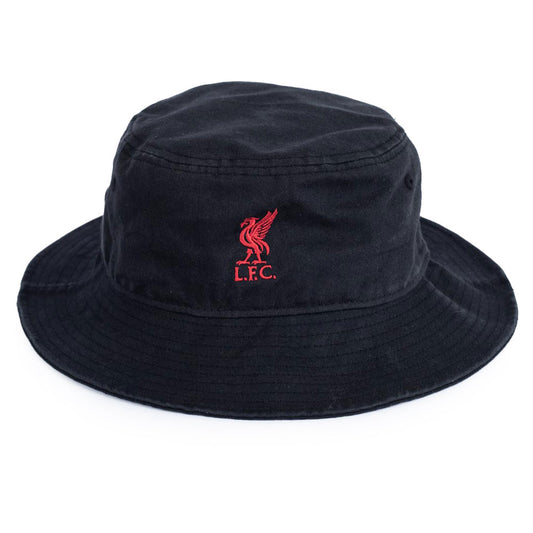 Premium fitted bucket hat in a black garment washed cotton