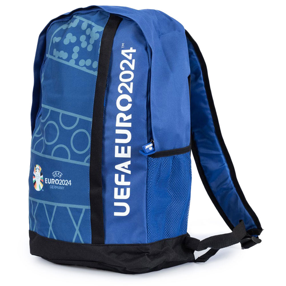 Blue slimline  backpack featuring the UEFA Euro 2024 logo