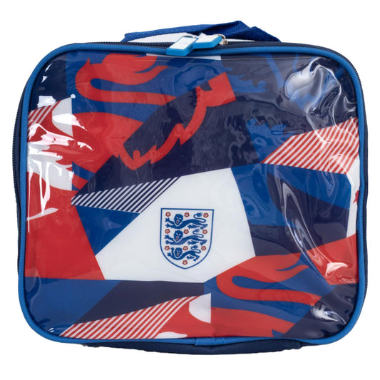 Blue lunch bag featuring a patch design and a full colour England crest