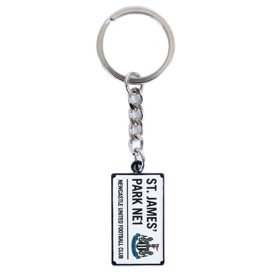 Metal rectangular keyring with chain and split ring, Full colour street sign design