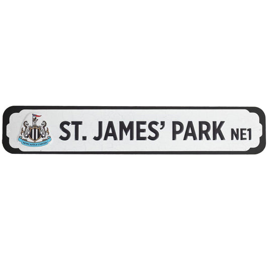 Deluxe metal stadium sign with embossed NUFC logo and St. James' Park text