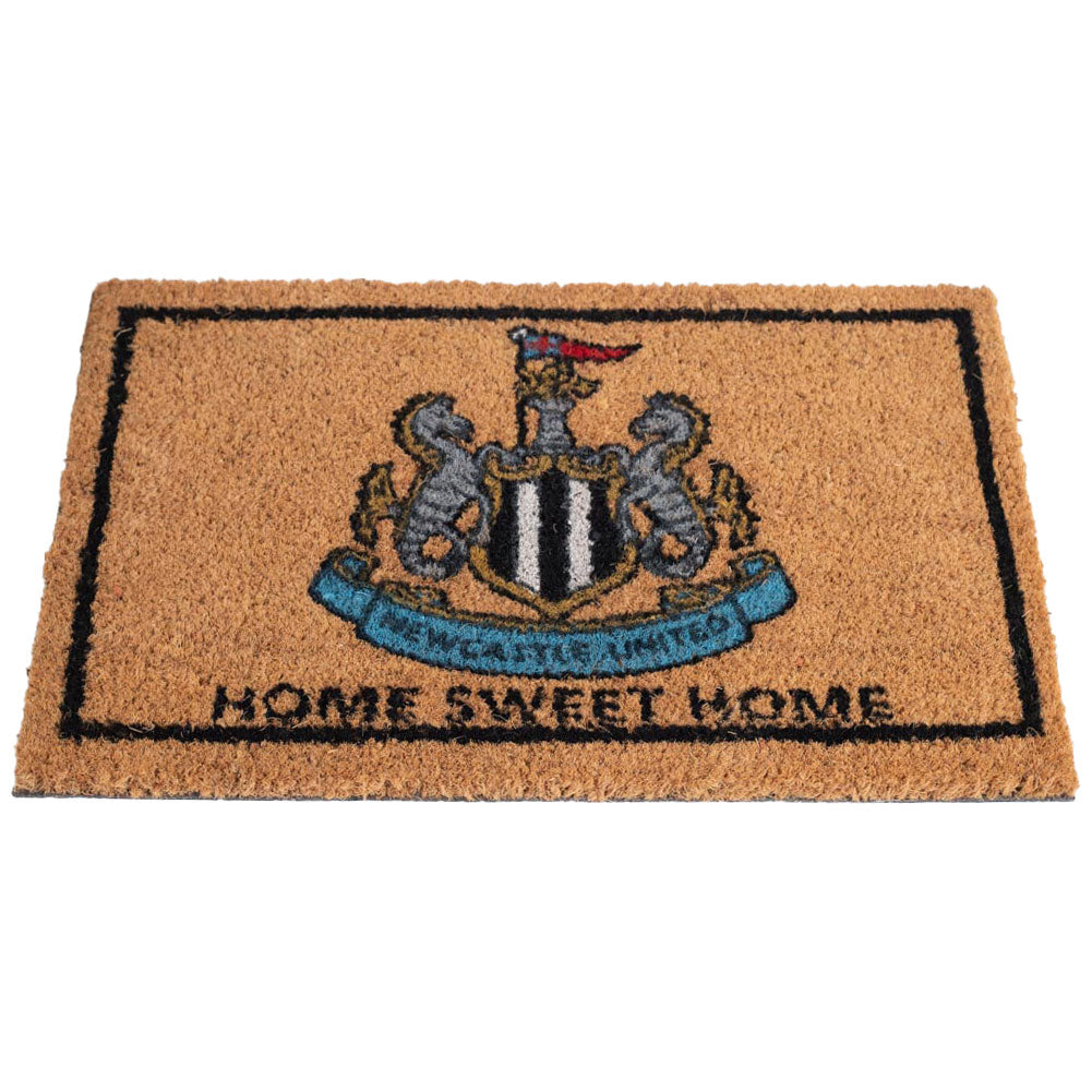 Coir doormat featuring The NUFC crest and Home Sweet Home text