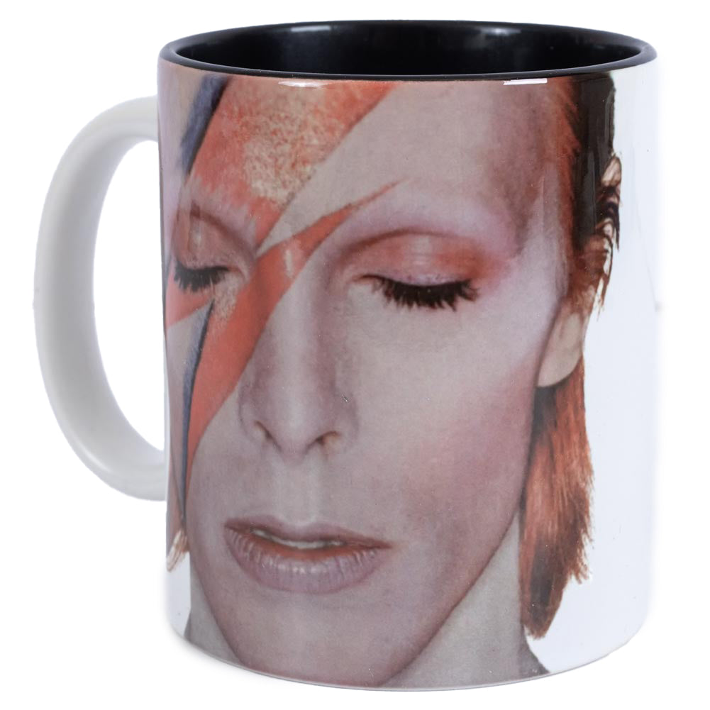 Ceramic everyday coffee mug, Features a picture David Bowie from the album Aladdin Sane