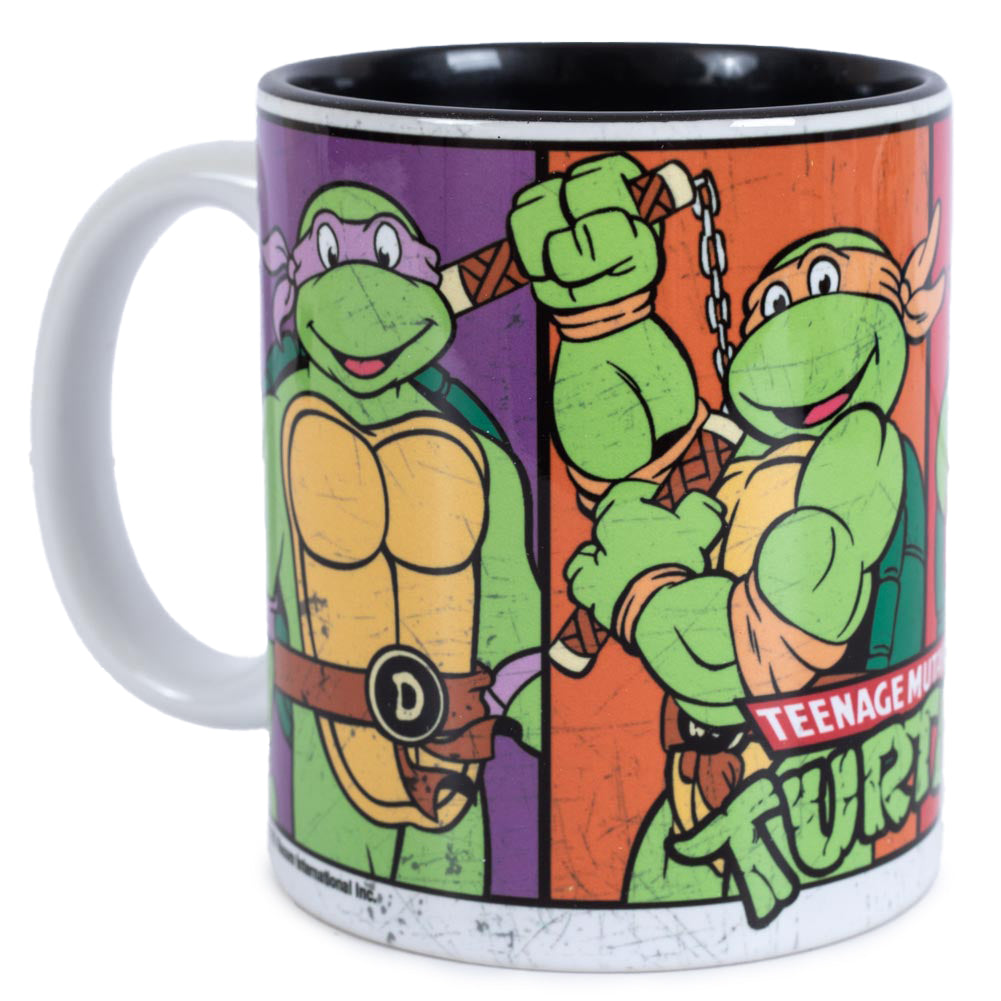 Ceramic everyday coffee mug, Featuring Leonardo, Donatello, Raphael and Michelangelo 