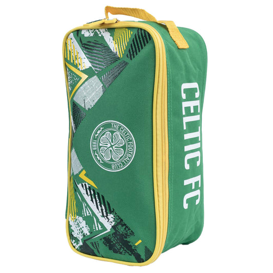 Vector design green and yellow boot bag featuring the Celtic FC crest in white on the front