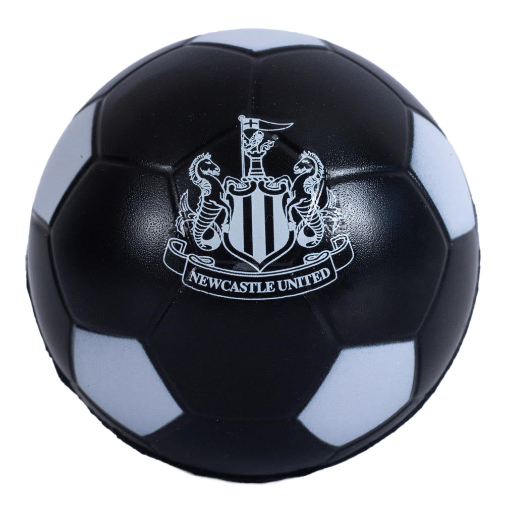 Classic black and white football design stress ball , Printed with a white Newcastle United crest