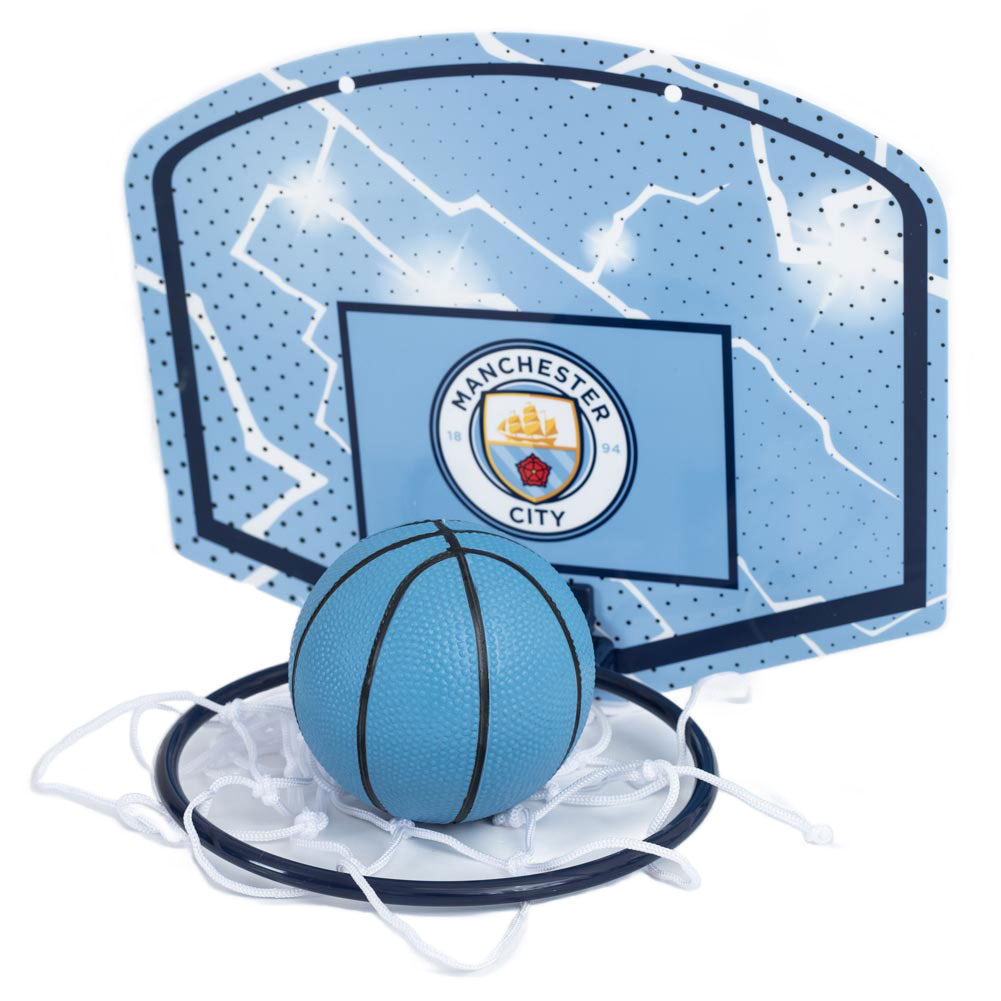 Mini Basketball set with a branded Man City FC backboard