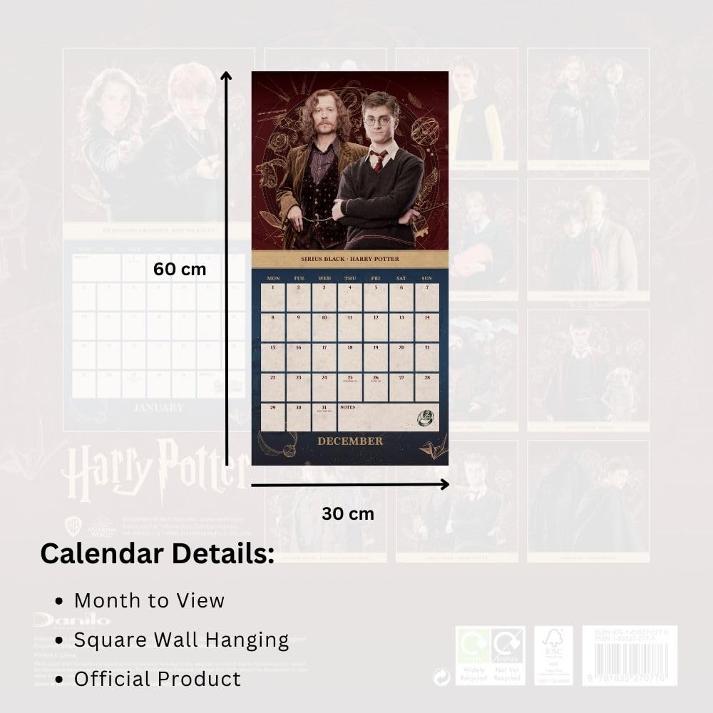 Harry Potter Square Calendar 2025