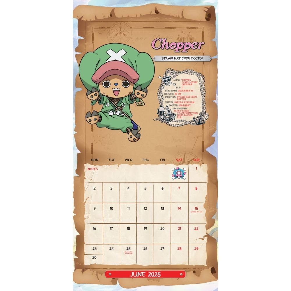 One Piece Square Calendar 2025