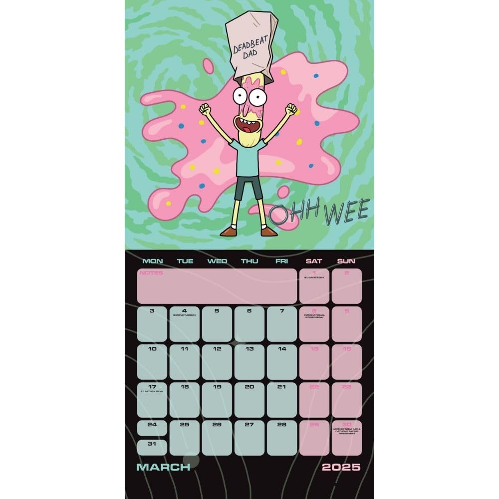 Rick And Morty Square Calendar 2025