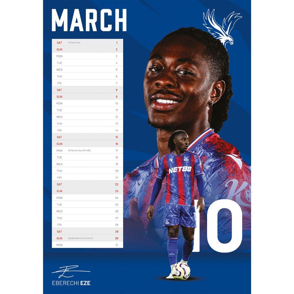 Crystal Palace FC A3 Calendar 2025