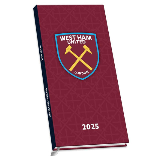 Lightweight 2025 week to view diary, Claret diary featuring the West Ham crest