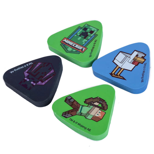 Pack of 4 shaped erasers, Bright and colourful designs featuring four of your favourite characters