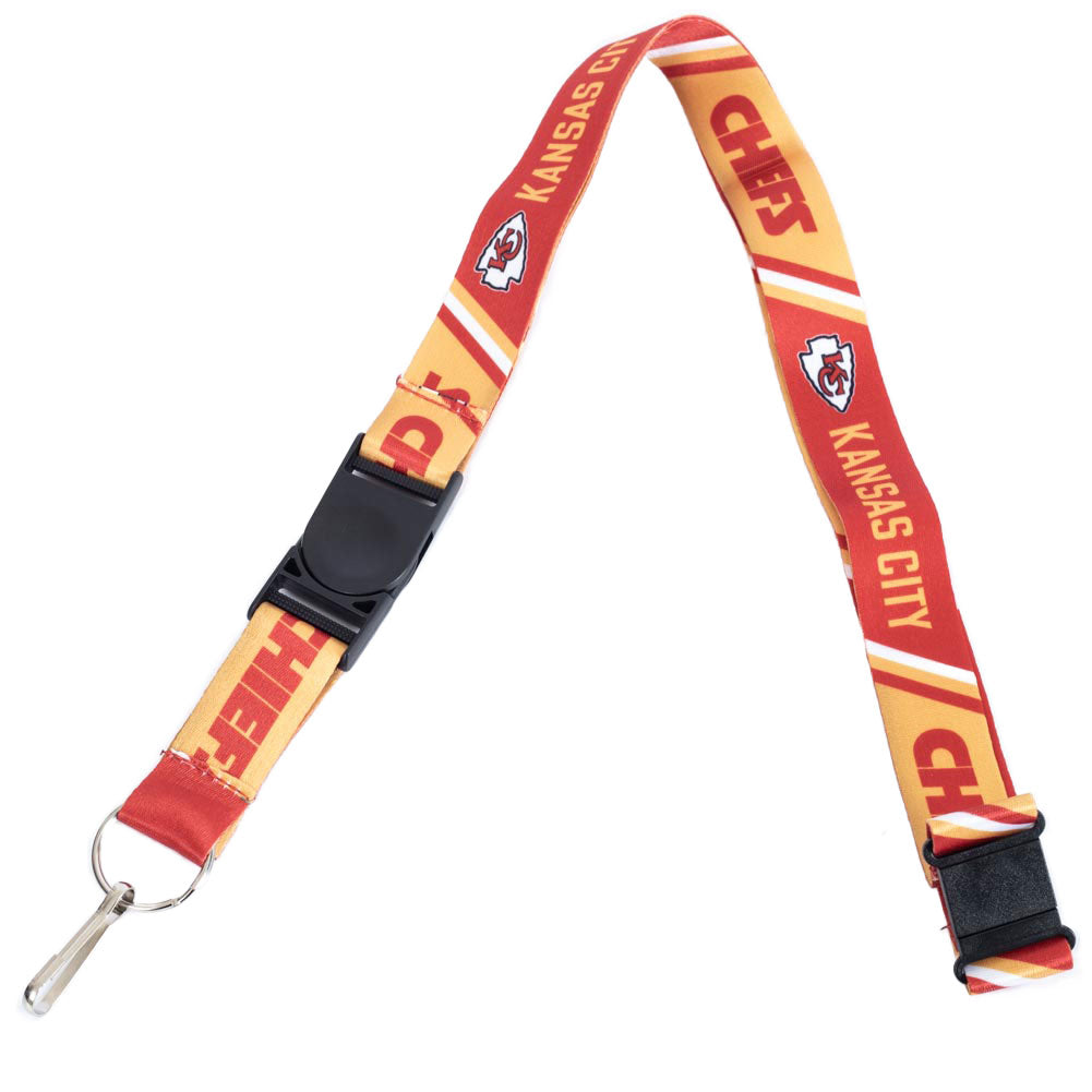 Printed nylon lanyard with a detachable buckle and a strong metal clip