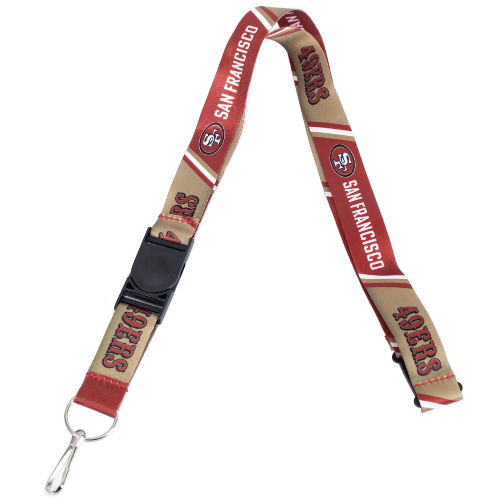 Printed nylon lanyard with a detachable buckle and a strong metal clip