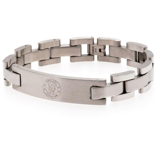 Classic design stainless steel link bracelet, Featuring a club crest engraved plate