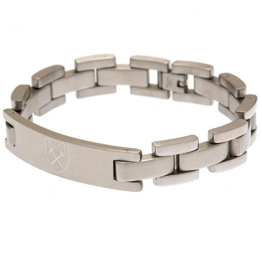 Classic design stainless steel link bracelet, Featuring a club crest engraved plate