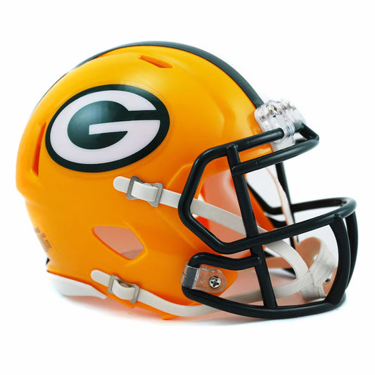 The Green Bay Packers Riddell Speed Mini Helmet is a replica of one of the most popular helmet introductions in Riddell's history