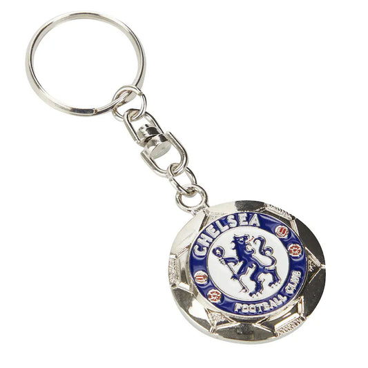 Metal ball shaped keyring with chain and split ring