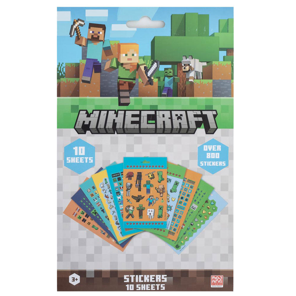 Booklet of assorted Minecraft self adhesive stickers