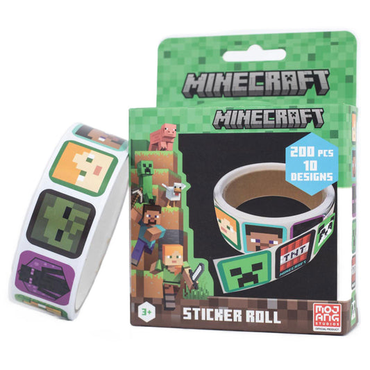 200 piece roll of Minecraft themed stickers