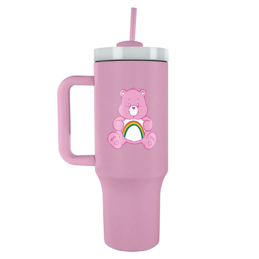 Pretty pink 40oz thermal tumbler, ideal for Care Bear fans of all ages