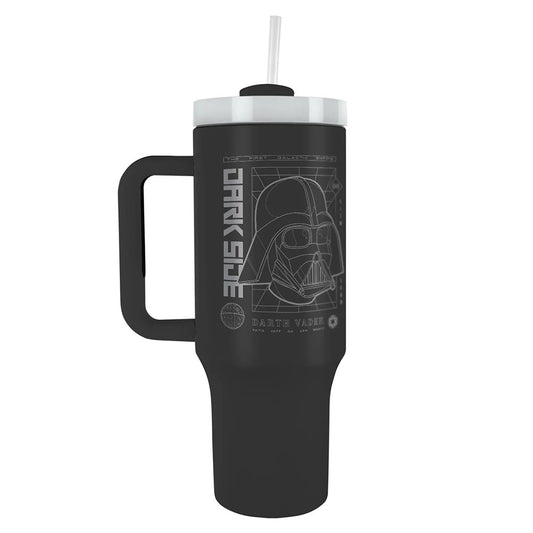 Darth Vader style themed 40oz thermal mug, ideal for Star Wars fans of all ages, with the text 'Dark Side' on the front