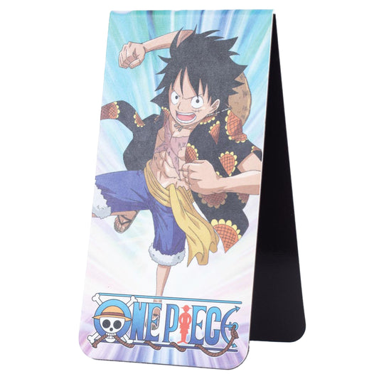 ﻿One Piece (Gear 4 Transformation) magnetic bookmark, Features an eye catching image of Luffy on both sides of the magnet