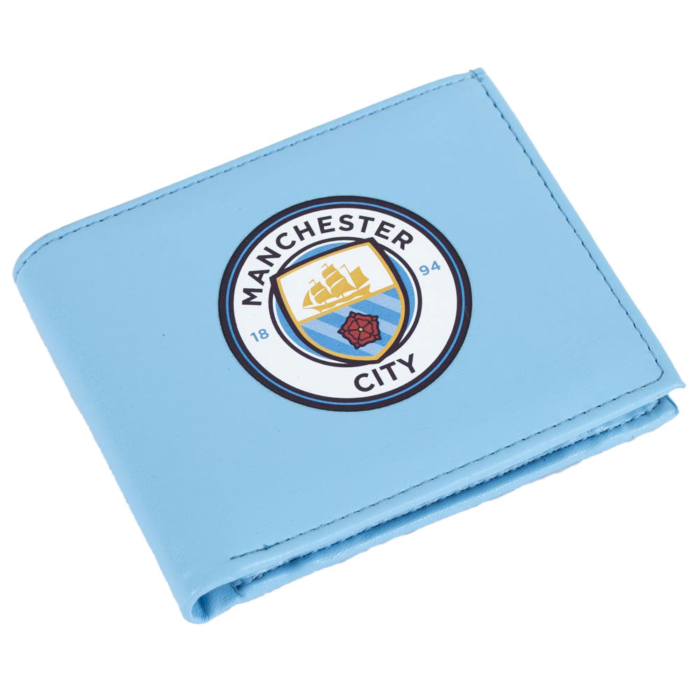 Blue PU wallet featuring a large printed club crest