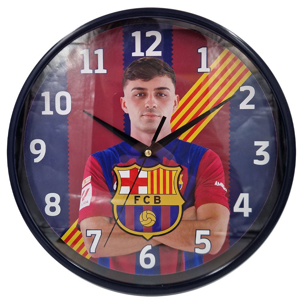 Classic bedroom wall clock featuring FC Barcelona branding