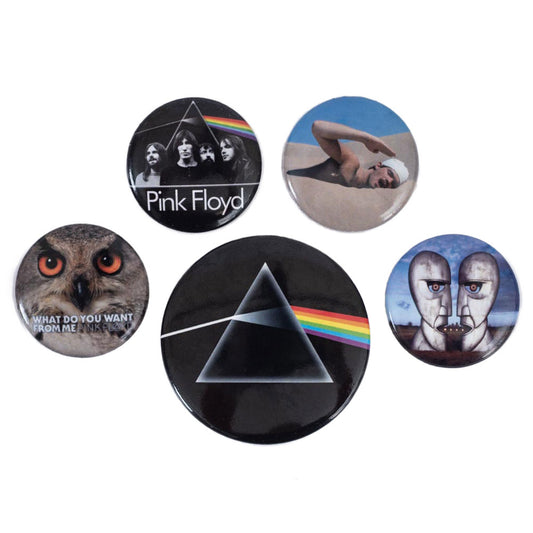 Eye-catching Pink Floyd album cover design badges